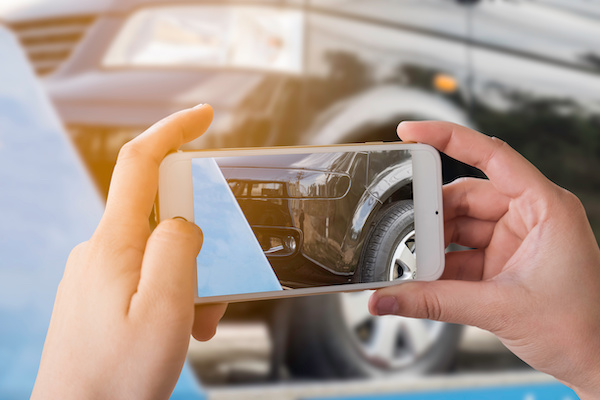 Photo of Cars Involved in a Collision or Crash Stock Photo - Image